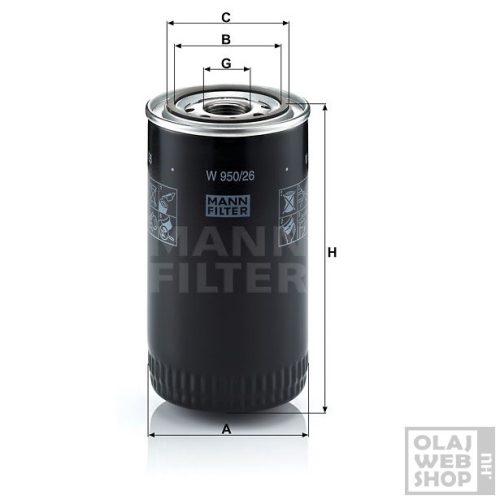 Mann-Filter olajszűrő W950/26