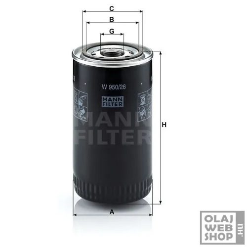 Mann-Filter olajszűrő W950/26