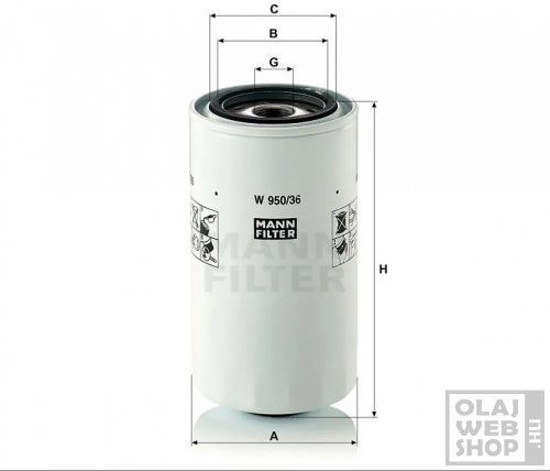 Mann-Filter olajszűrő W950/36