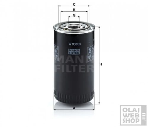 Mann-Filter olajszűrő W950/39
