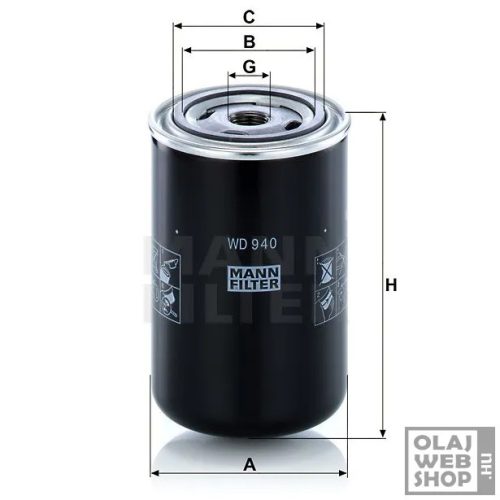 Mann-Filter hidraulikaszűrő WD940