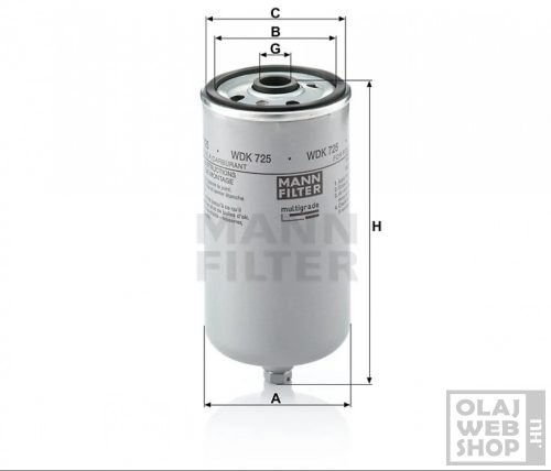 Mann-Filter üzemanyagszűrő WDK725
