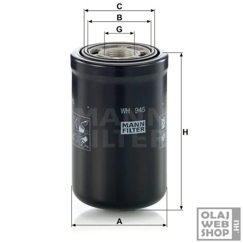 Mann-Filter hidraulikaszűrő WH945