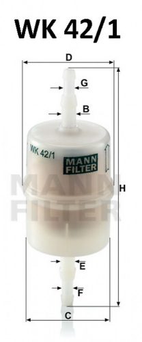 Mann-Filter üzemanyagszűrő WK42/1