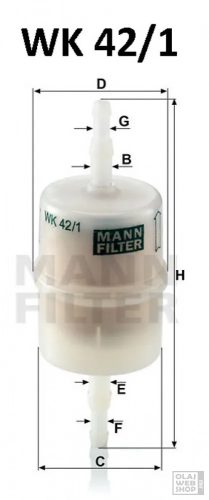 Mann-Filter üzemanyagszűrő WK42/1