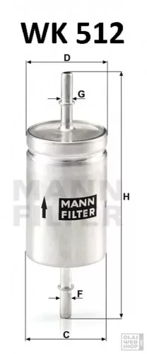 Mann-Filter üzemanyagszűrő WK512