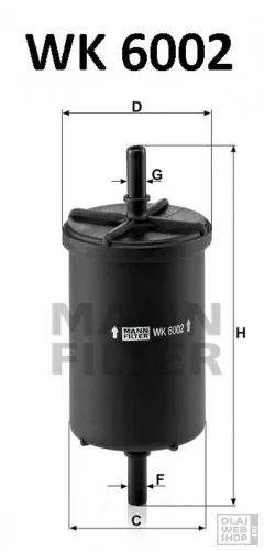 Mann-Filter üzemanyagszűrő WK6002