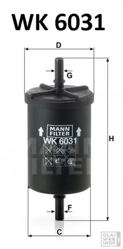 Mann-Filter üzemanyagszűrő WK6031