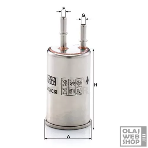 Mann-Filter üzemanyagszűrő WK6038