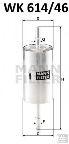 Mann-Filter üzemanyagszűrő WK614/46