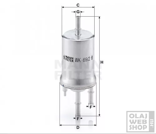 Mann-Filter üzemanyagszűrő WK69/2