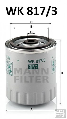 Mann-Filter üzemanyagszűrő WK817/3X