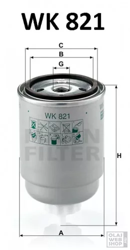 Mann-Filter üzemanyagszűrő WK821