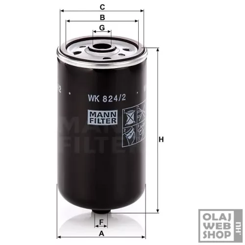 Mann-Filter üzemanyagszűrő WK824/2