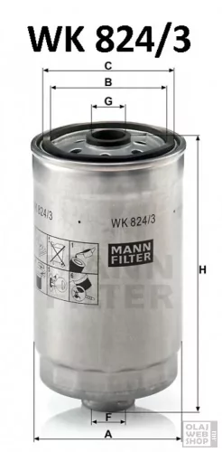 Mann-Filter üzemanyagszűrő WK824/3