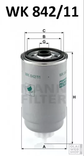 Mann-Filter üzemanyagszűrő WK842/11