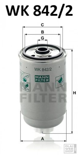 Mann-Filter üzemanyagszűrő WK842/2