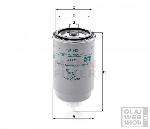 Mann-Filter üzemanyagszűrő WK842