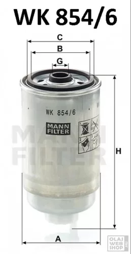 Mann-Filter üzemanyagszűrő WK854/6