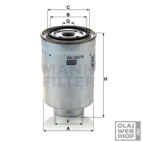 Mann-Filter üzemanyagszűrő WK940/16x