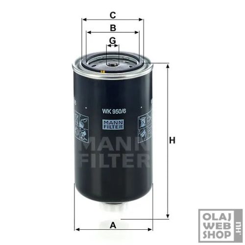 Mann-Filter üzemanyagszűrő WK950/6