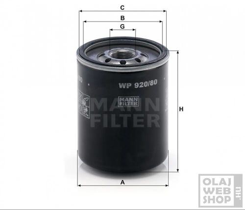 Mann-Filter olajszűrő WP920/80