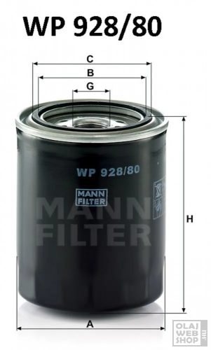 Mann-Filter olajszűrő WP928/80