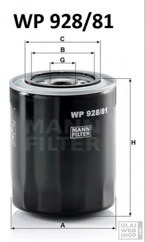 Mann-Filter olajszűrő WP928/81