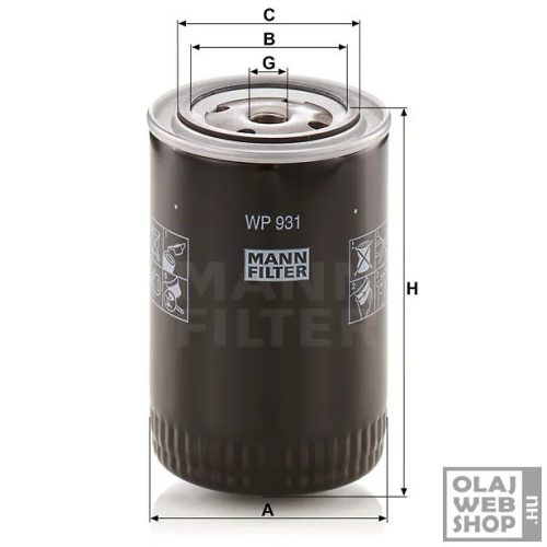 Mann-Filter olajszűrő WP931